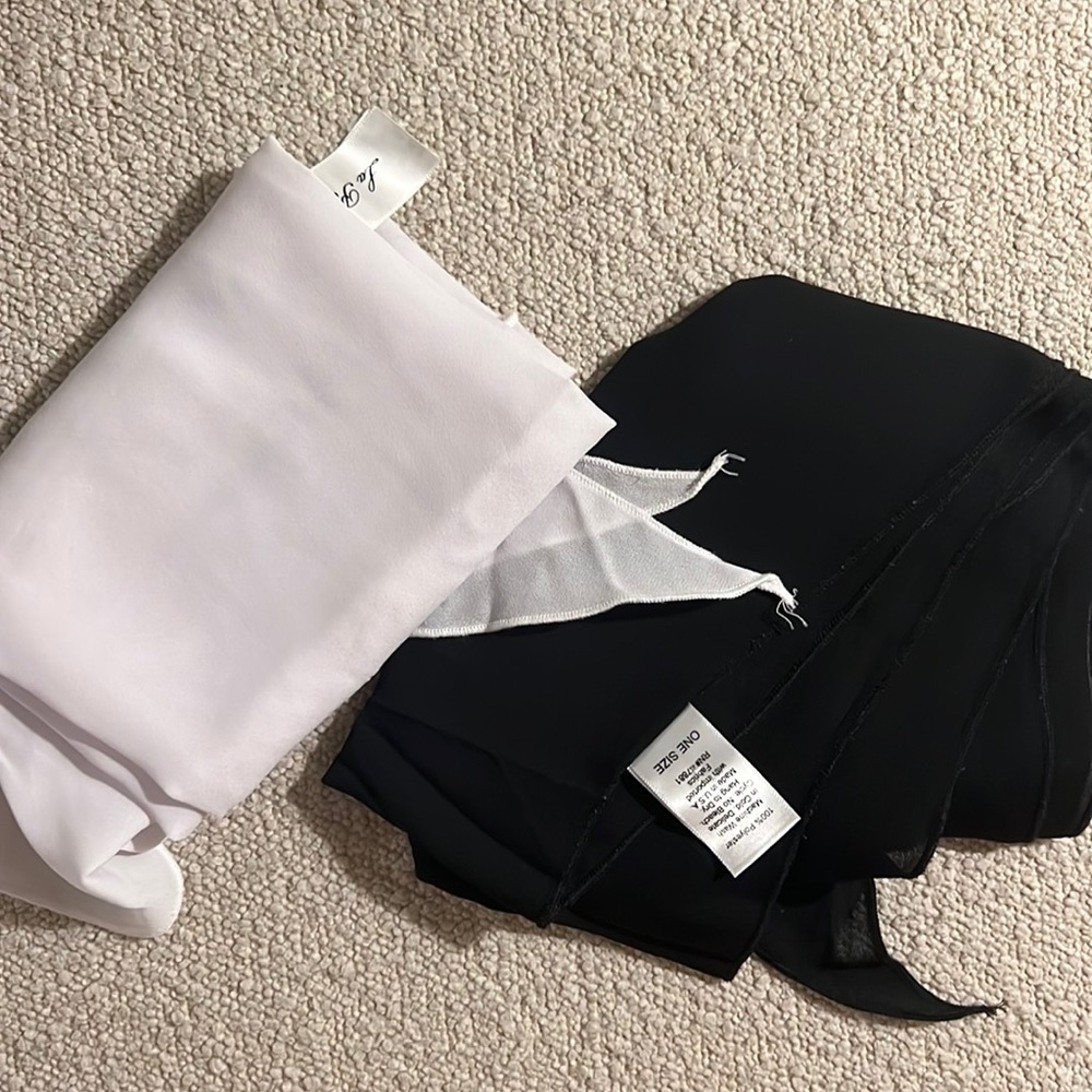 Sold as a set - black & white sarong